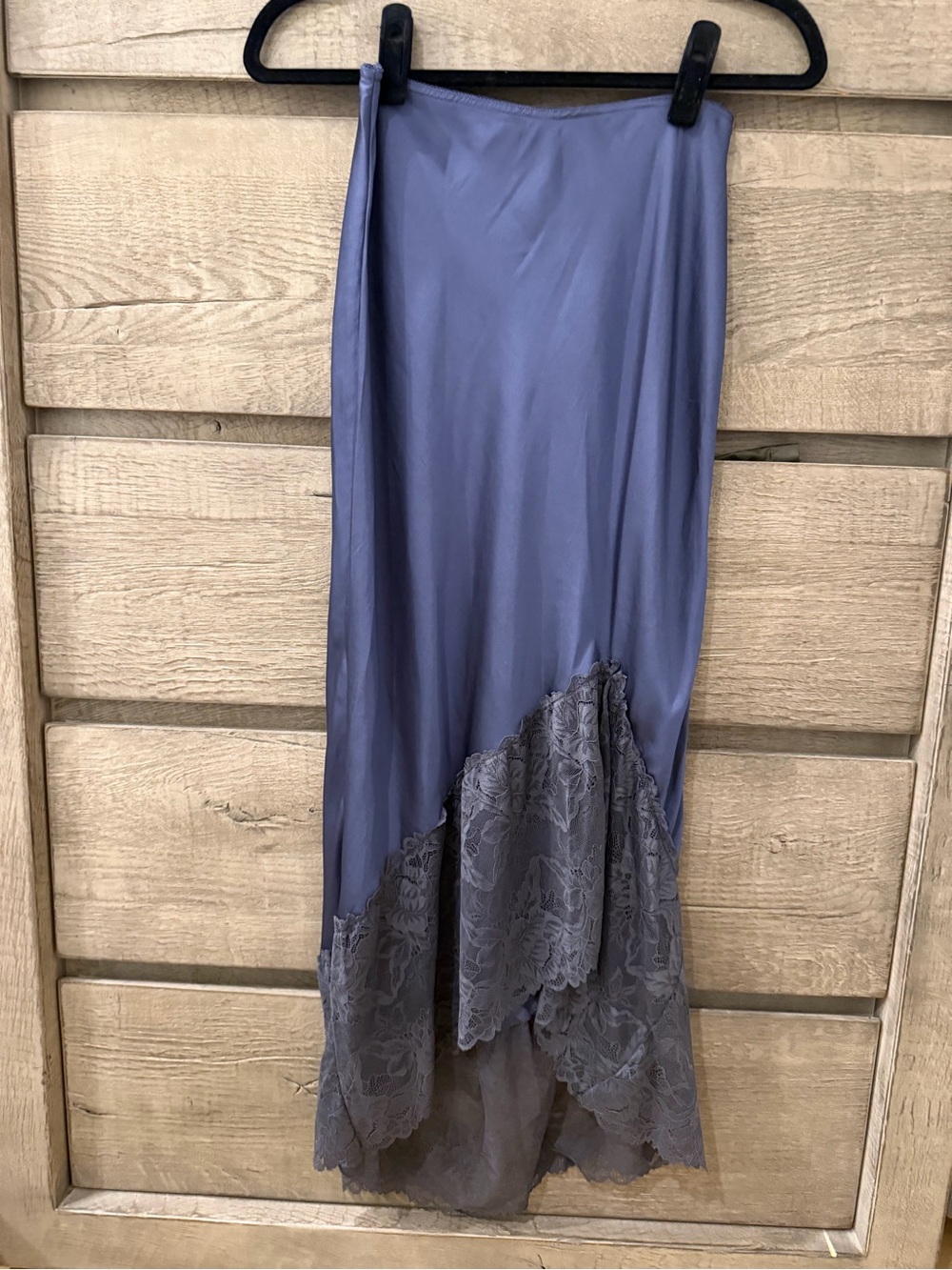 Free People Navy Lace-Trim Slip Skirt- NWOT - XS